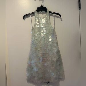 Retrofete Iridescent Sequin Backless Dress